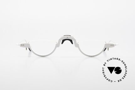 MDG Bauhaus 5005 Minimalistische Alubrille 90er, puristische "Architekten" Designer-Fassung von 1996, Passend für Herren und Damen