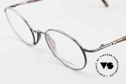BOSS 4707 Runde Panto Stil Brille 90er, sehr elegante Farbkombination: gunmetal / schildpatt, Passend für Herren