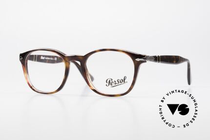 Persol 3122 Klassische Brille Eckig Panto, elegante PERSOL Brille mit flexiblen Scharnieren, Passend für Herren und Damen