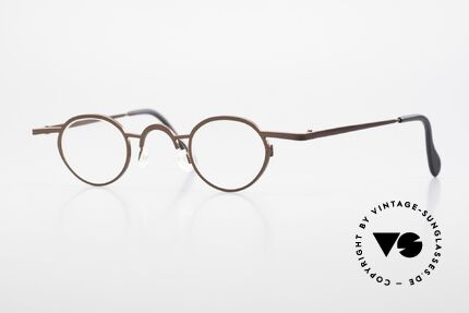 Theo Belgium Pat Trendsetter Vintage Brille 90s, Theo Belgium Brille, Unisex-Brille in braun-metallic, Passend für Herren und Damen