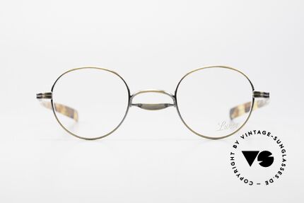 Lunor Swing A 32 Panto Vintage Brille Mit Schaukelsteg, Größe 41-25, AG = ANTIK GOLD, mit Swing-Steg, Passend für Herren und Damen