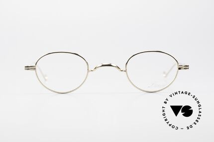 Lunor II 03 Kleine 90er Brille Vergoldet, vergoldete Fassung mit anpassbaren Metallbügeln, Passend für Herren und Damen