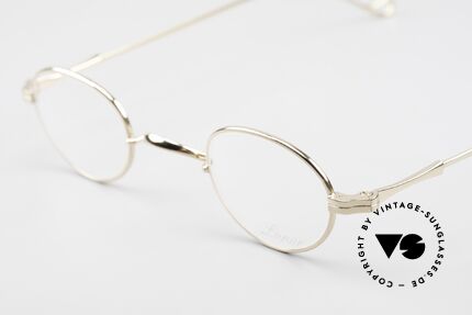 Lunor II 03 Kleine Unisex Brille Vergoldet, Brillen-Design in Anlehnung an frühere Jahrhunderte, Passend für Herren und Damen