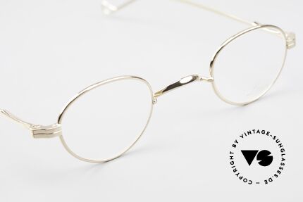 Lunor II 03 Kleine 90er Brille Vergoldet, altes, ungetragenes 90er LUNOR Original mit W-Steg, Passend für Herren und Damen