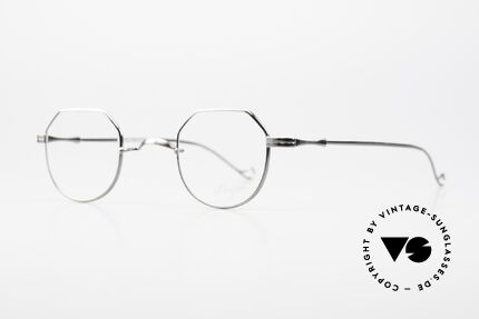 Lunor II 18 Stirb Langsam Film Sonnenbrille, sehr interessante Form in "eckig Panto"; antik silber, Passend für Herren und Damen