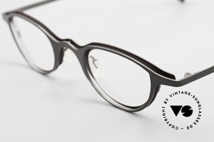 Theo Belgium Uno Zauberhafte Damenbrille 90er, 2 Metallfronten (grau & braun) sind zusammengeschraubt, Passend für Damen