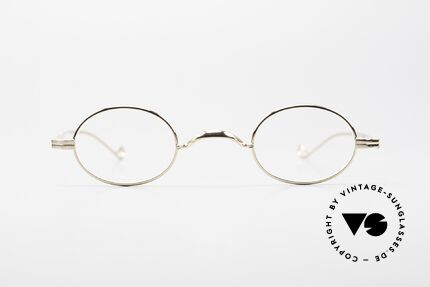 Lunor II 04 Ovale XS Brille Gold Plated, vergoldete Vollrandbrille (fühlbare Spitzenqualität), Passend für Herren und Damen