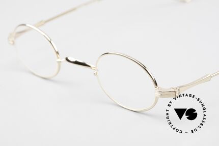 Lunor II 04 Ovale XS Brille Gold Plated, Brillen-Design in Anlehnung an frühere Jahrhunderte, Passend für Herren und Damen