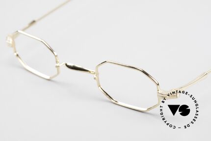 Lunor II 01 Achteckige Brille Gold Plated, Brillen-Design in Anlehnung an frühere Jahrhunderte, Passend für Herren und Damen