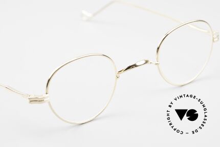 Lunor II 15 Alte Panto Brille Gold Plated, altes, ungetragenes LUNOR Original mit dem W-Steg, Passend für Herren und Damen