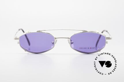 Freudenhaus Ita Titanbrille mit Sonnen Clip, exzellent gemachter Metall-Rahmen; made in Japan, Passend für Herren und Damen