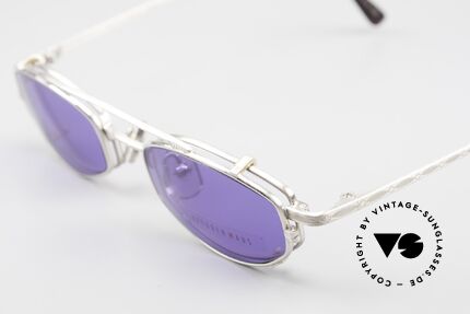 Freudenhaus Ita Titanbrille mit Sonnen Clip, ungetragen (wie alle unsere vintage Designerbrillen), Passend für Herren und Damen
