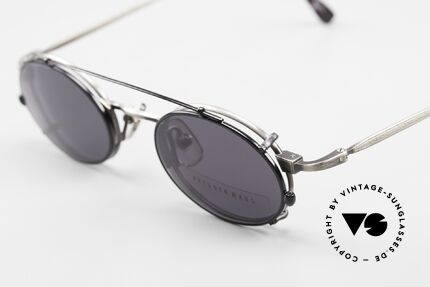 Freudenhaus Zaki Ovale Brille Mit Sonnen Clip, ungetragen (wie alle unsere vintage Designerbrillen), Passend für Herren und Damen