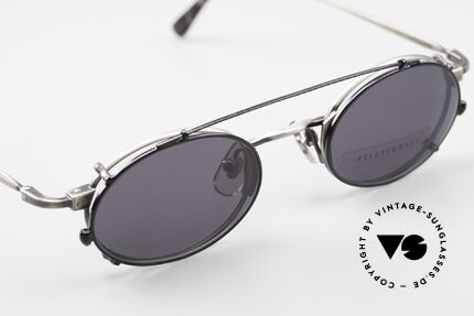 Freudenhaus Zaki Ovale Brille Mit Sonnen Clip, KEINE Retromode, ein kostbares 90er Jahre Original!, Passend für Herren und Damen