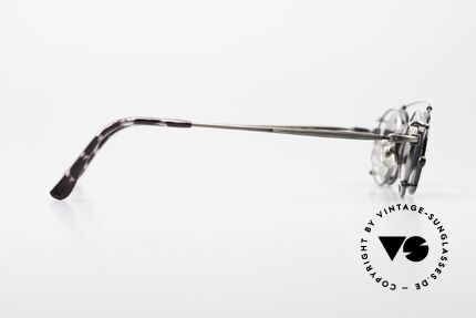 Freudenhaus Zaki Ovale Brille Mit Sonnen Clip, Fassung in antik-silber mit praktischem Sonnen-Clip, Passend für Herren und Damen