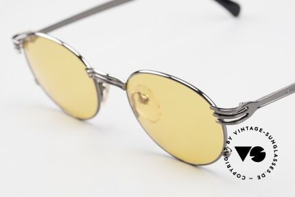 Jean Paul Gaultier 55-3174 90er Designer Vintage Brille, sehr edle Rahmen-Lackierung in "gunmetal", Größe 48-19, Passend für Herren und Damen