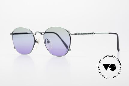 Jean Paul Gaultier 55-0171 90er Panto Style Sonnenbrille, tannengrün metallic und Gläser mit 3fach-Verlauf, Passend für Herren