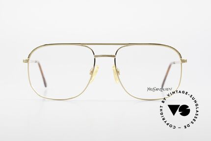 Yves Saint Laurent 4008 80er YSL Herren Brille Aviator, edel: die komplette Fassung ist 22kt VERGOLDET, Passend für Herren
