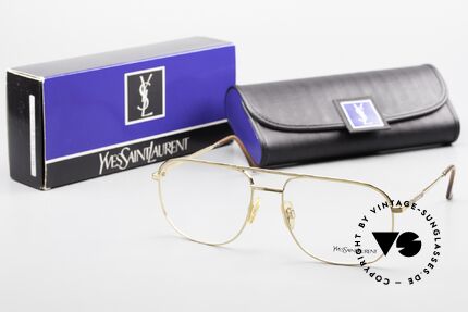 Yves Saint Laurent 4008 80er YSL Herren Brille Aviator, inkl. orig. Etui und Verpackung, TRUE VINTAGE!, Passend für Herren