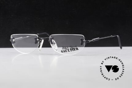 Jean Paul Gaultier 55-0174 Randlose JPG Designerbrille, ein Designerstück eben; schwarze Lackierung; Gr. 52/19, Passend für Herren und Damen