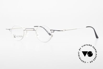 Menia 4012 Runde 90er Brille Bauhaus Stil, filigran ausgeklügelte Formen; schlichtweg mondän, Passend für Herren und Damen