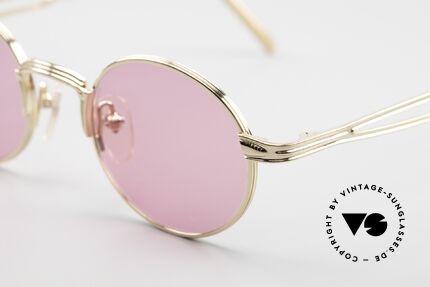 Jean Paul Gaultier 55-7107 Runde Pinke Vergoldete Brille, ein echtes Designerstück in herausragender Qualität!, Passend für Herren und Damen