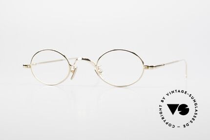 Lunor V 101 Kleine Ovale Brille Vergoldet, LUNOR Brillen-Modell V 101 in Größe 40/23, 140, Passend für Herren und Damen