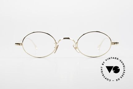 Lunor V 101 Kleine Ovale Brille Vergoldet, zeitlose, ovale Brillenform (Unisex) in Small Größe, Passend für Herren und Damen