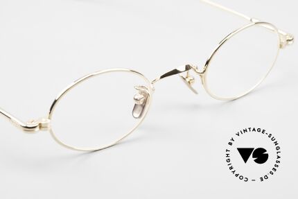 Lunor V 101 Kleine Ovale Brille Vergoldet, natürlich ungetragen und mit den Titan-Nasenpads, Passend für Herren und Damen