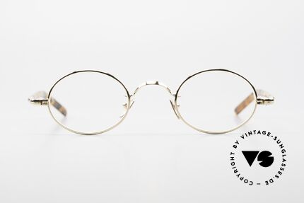 Lunor VA 100 Ovale Lunor Brille Vergoldet, vergoldete Edelstahl Fassung mit Acetat-Bügeln, Passend für Herren und Damen