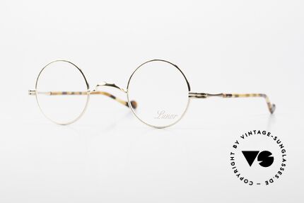 Lunor II A 12 Runde Brille 22kt Vergoldet, Lunor Brille aus der Lunor II-A Serie (A = Acetat), Passend für Herren und Damen