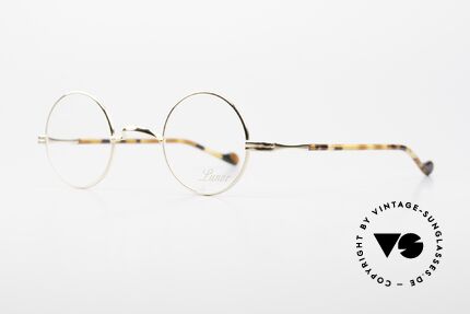 Lunor II A 12 Runde Brille 22kt Vergoldet, extrem hochwertig GP: gold-plated; TOP-Qualität!, Passend für Herren und Damen