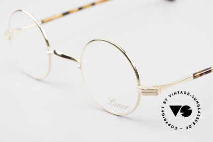 Lunor II A 12 Runde Brille 22kt Vergoldet, hier das runde Modell "12" in KLEINER Größe 38/25, Passend für Herren und Damen
