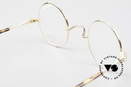 Lunor II A 12 Runde Brille 22kt Vergoldet, Größe: extra small, Passend für Herren und Damen