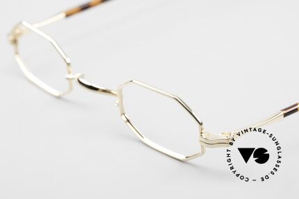 Lunor II A 01 Achteckige Brille Vergoldet, das achteckige Modell "01" in KLEINER Größe 38/25, Passend für Herren und Damen