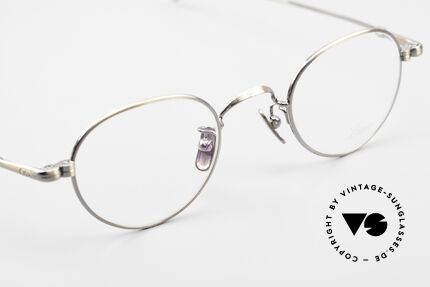 Lunor V 107 Runde Panto Brille Antik Gold, absolute Top-Qualität: Nasenpads aus reinem Titan, Passend für Herren und Damen