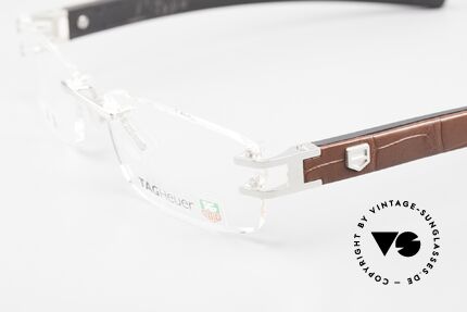 Brillen Tag Heuer L Type 0113 Alligator Leder Brille Randlos
