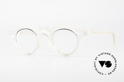 IDC 768 Vintage Panto Brille 1990er, Acetate-Material mit silber verchromter Fassung, Passend für Herren und Damen