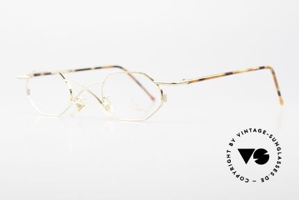 Filou 2501 Achteckige Brille mit X Brücke, kunstvolle Designer-Brille aus den 80er Jahren, Passend für Herren und Damen