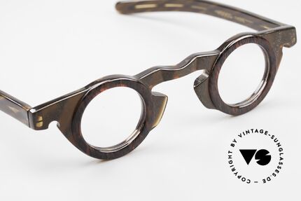 Vidocq Les Halles Runde Vintage Brille 1980er, Acetat-Fassung kann natürlich beliebig verglast werden, Passend für Damen