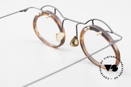 Paul Chiol 06 Kunstvolle Designerbrille 90er, Größe: small, Passend für Herren und Damen