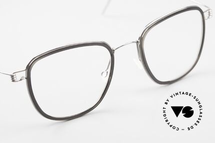 Lindberg Simon Air Titan Rim Titan Brille mit Azetat Inlay, ungetragenes Designerstück + orig. Lindberg Magnet-Etui, Passend für Herren