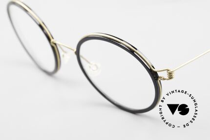 Lindberg Cameron 46 Air Titan Rim Runde Titanbrille Azetat Inlay, vielfach ausgezeichnet hinsichtlich Qualität und Design, Passend für Herren und Damen