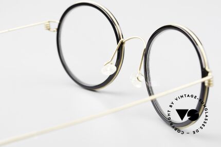 Lindberg Cameron 46 Air Titan Rim Runde Titanbrille Azetat Inlay, Fassung kann beliebig (optisch / Sonne) verglast werden, Passend für Herren und Damen