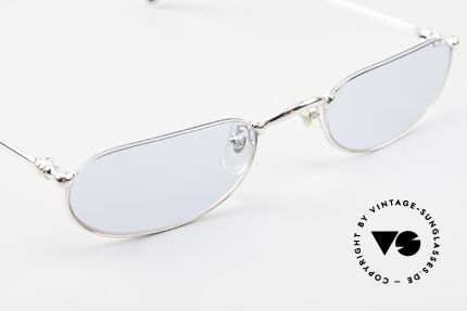 Cartier Demi Lune 2000 Ovale Luxus Lesebrille Platin, zusätzlich mit einem vintage Hart-Etui von Chanel, Passend für Herren und Damen