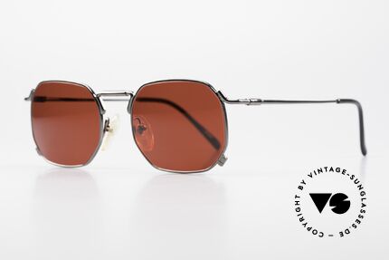 Jean Paul Gaultier 55-8175 Spektakuläre Vintage Brille, Fassung in gunmetal mit Gläsern in einem 3D-Rot, Passend für Herren und Damen