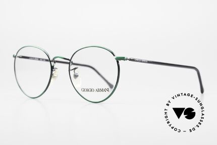 Giorgio Armani 138 Panto Brille Damen & Herren, außergewöhnliche Farbe in "tannengrün & schwarz", Passend für Herren und Damen