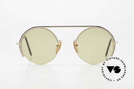 Giorgio Armani 602 Runde Vintage Brille Nylor, gold mattiertes Metallgestell in ungewöhnlicher Form, Passend für Herren und Damen
