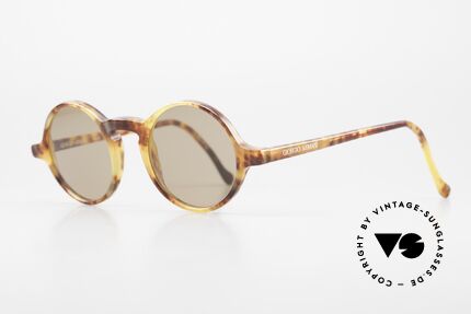 Giorgio Armani 324 Runde 90er GA Sonnenbrille, interessantes Farbmuster in einer Art Bernstein-Optik, Passend für Herren