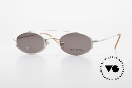 Koh Sakai KS9336 90er Oliver Peoples Eyevan Stil, alte vintage Koh Sakai Brille mit Sonnen-Clip von 1997, Passend für Herren